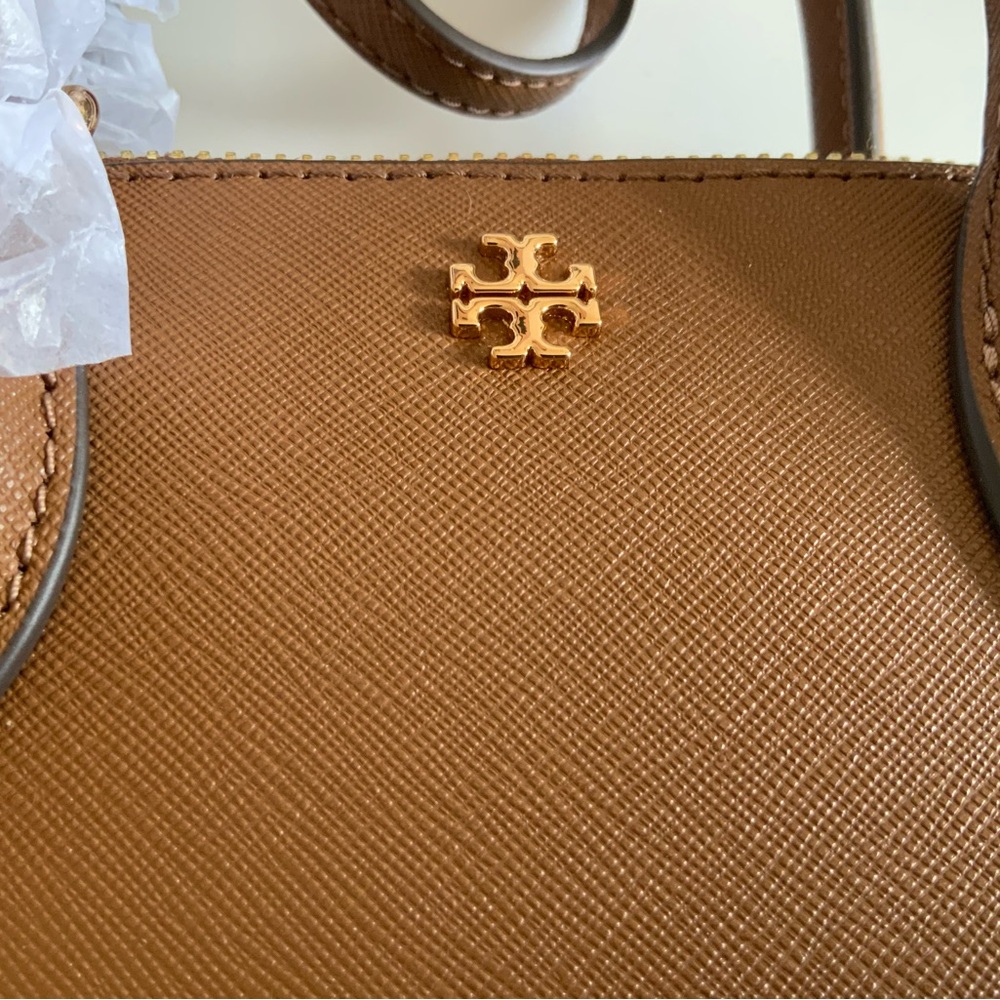 NWT TORY BURCH EMERSON DOME MINI SATCHEL CROSSBODY MOOSE - Picture 7 of 9